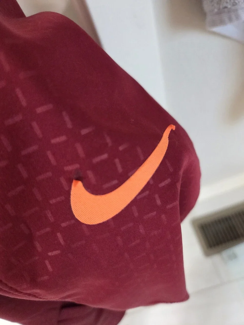 Nike Youth Burgundy Full-Zip Performance Hoodie Jacket with Orange Accents